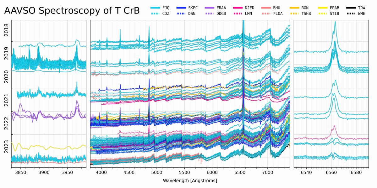 "AAVSO Spectroscopy of T CrB"