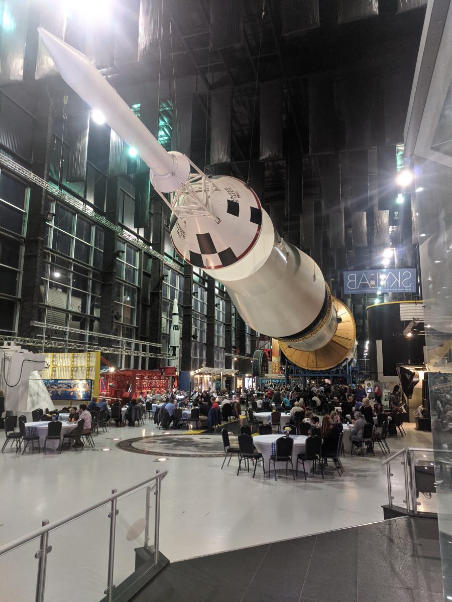 "A full-scale Saturn V rocket at the U.S. Space & Rocket Center."