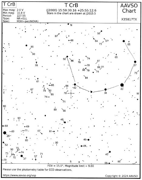 "Finder chart for T CrB"