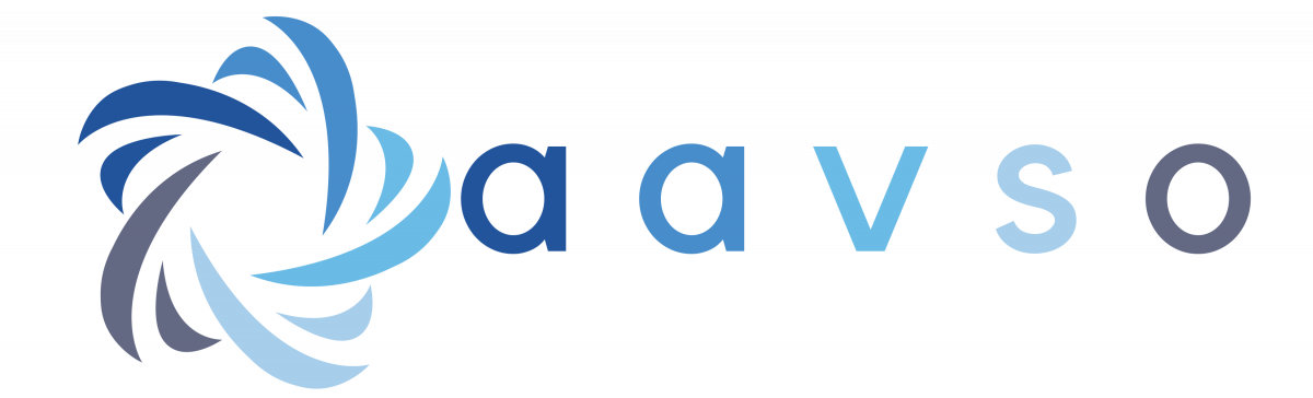 AAVSO swirly star logo with a-a-v-s-o besides it