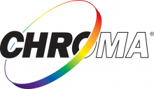 Chroma Technology logo: the word chroma goes through a bright rainbow-colored hoop